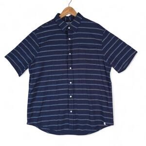 Chaps Ralph Lauren Shirt Mens XLT Blue Striped Seacoast Wash Button‎ Down